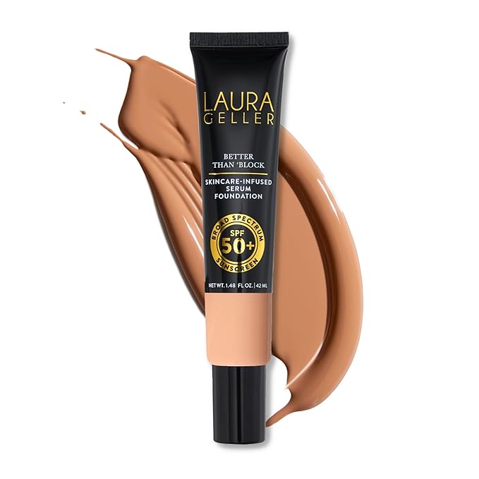 LAURA GELLER NEW YORK Better Than ‘Block Skincare-Infused Serum Foundation with Broad Spectrum SPF 50+, Golden Medium