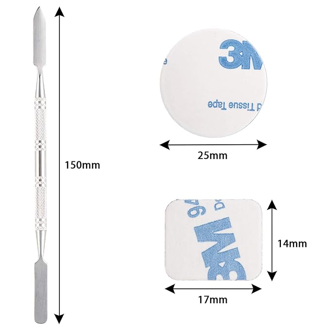 56Pcs Metal Stickers for Magnetic Palette Empty Eyeshadow Makeup Palette + Depotting Spatula (28Pcs Round + 28Pcs Square)