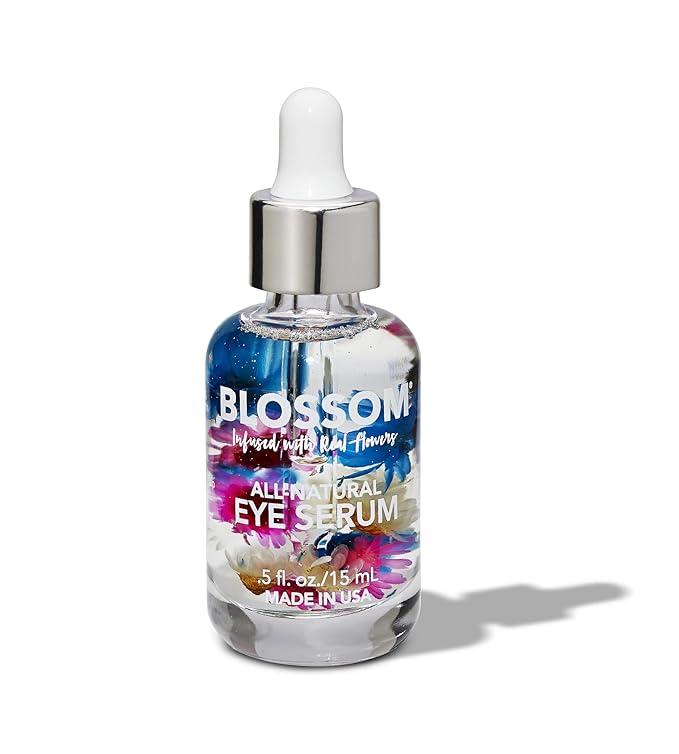 Blossom All Natural Organic Cruelty Free Moisturizing Eye Serum with Essential Oils, Infused with Real Flowers, Made in USA, 0.5 fl. oz./15ml, Winter Wonderland