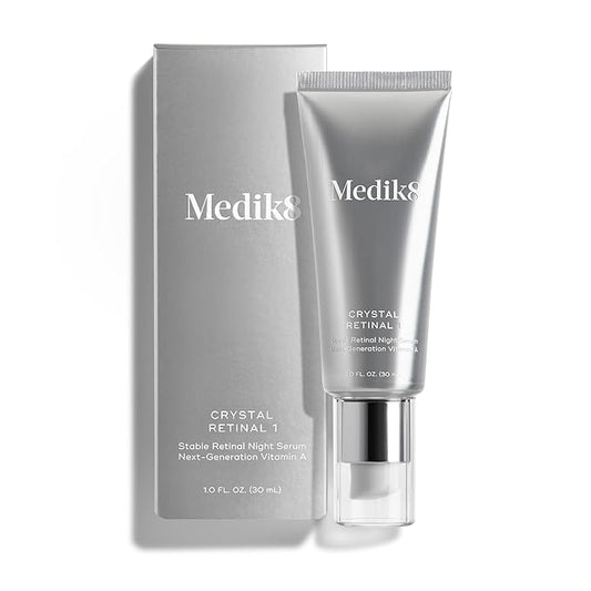 Medik8 Crystal Retinal 1 - Firming, Advanced Skin Retinaldehyde Face Serum - Night Serum with Hyaluronic Acid and Vitamin E - Gluten Free - 1 oz