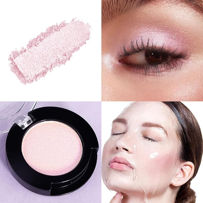 Monochrome Glitter Eyeshadow Makeup Palette, Highly Pigmented Rose Gold Eyeshadow Palette, Shimmer Pressed Powder Eye shadow Makeup, Single Vegan Eye Shadow, Daily Evening Women Girls Eyeshadow Gift6#