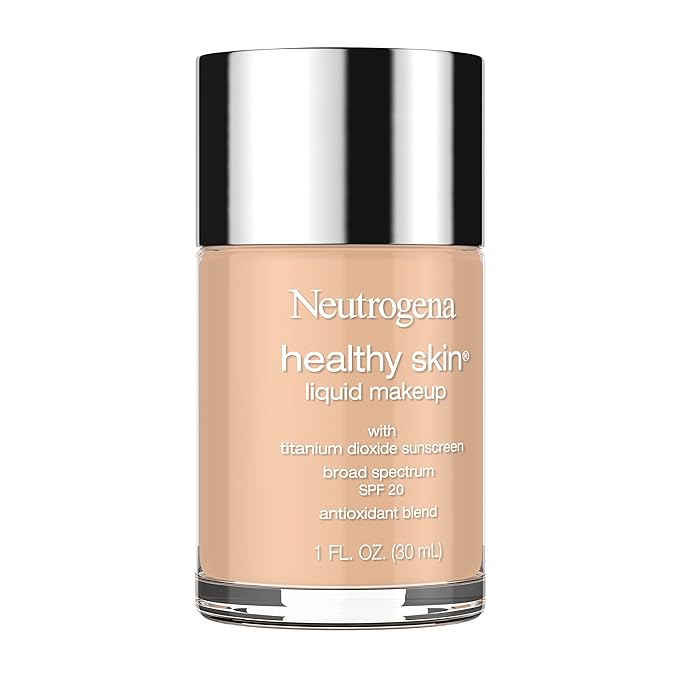 Neutrogena Healthy Skin Liquid Makeup Foundation, Broad Spectrum SPF 20 Sunscreen, Lightweight & Flawless Coverage Foundation with Antioxidant Vitamin E & Feverfew, 105 Caramel, 1 fl. oz