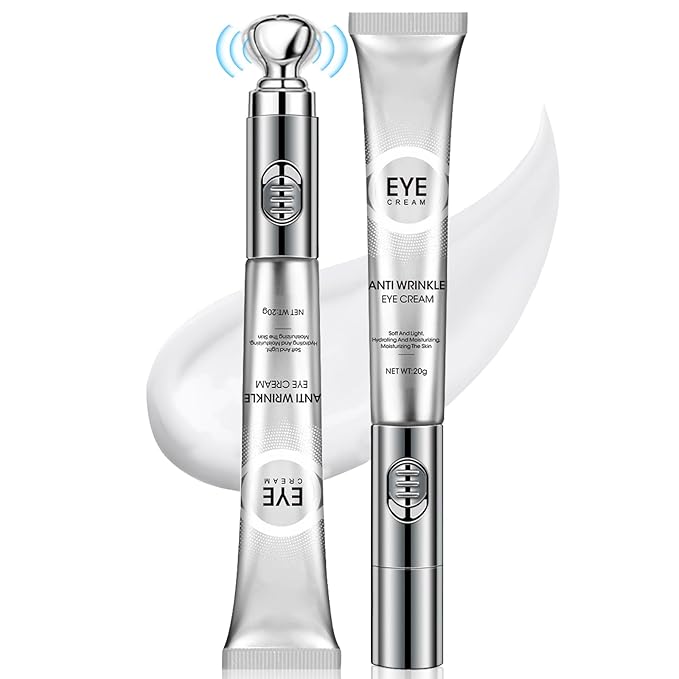 20g Eye Cream with Electric Massage, Moisturizing Anti-Wrinkles Eye Cream, Anti Aging Eye Cream for Dark Circles and Puffiness, Results in 3-4 Weeks to Reduce Fine Lines