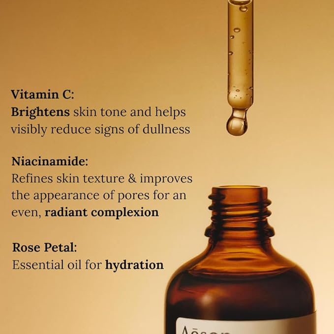 Aesop Lucent Facial Concentrate | Lightweight Vitamin C Facial Serum for Replenished, Hydrated, and Balanced Skin | 2.1 Oz