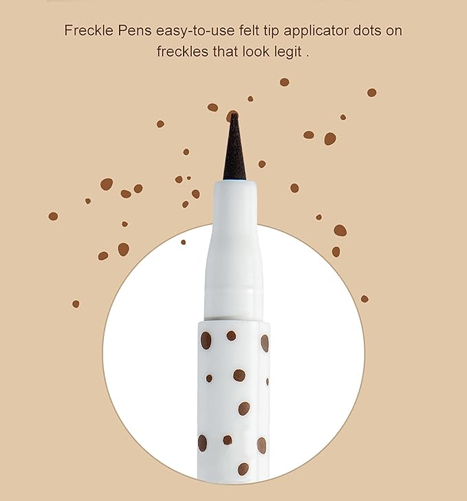 AKARY Freckle Pen Professional Lifelike Face Concealer Point Out Natural Waterproof Longlasting Soft Artificial Freckles Fine Makeup Freckle Pen Life Face Decoration (#04 Dark Brown)