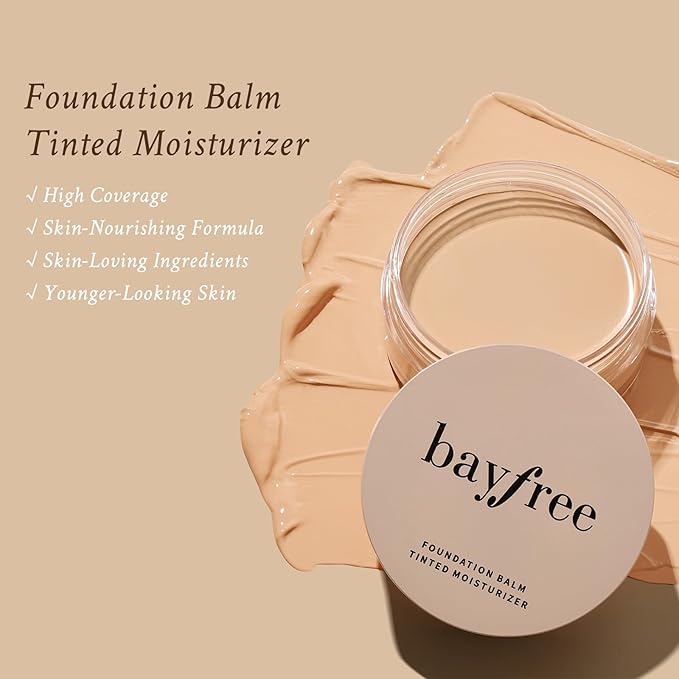 Foundation Balm, Matte Full Coverage Cream Foundation, Mature Skin Foundation, Creamy, Waterproof, Lightweight Face Makeup, 0.99 oz (CREAMY NATURAL)