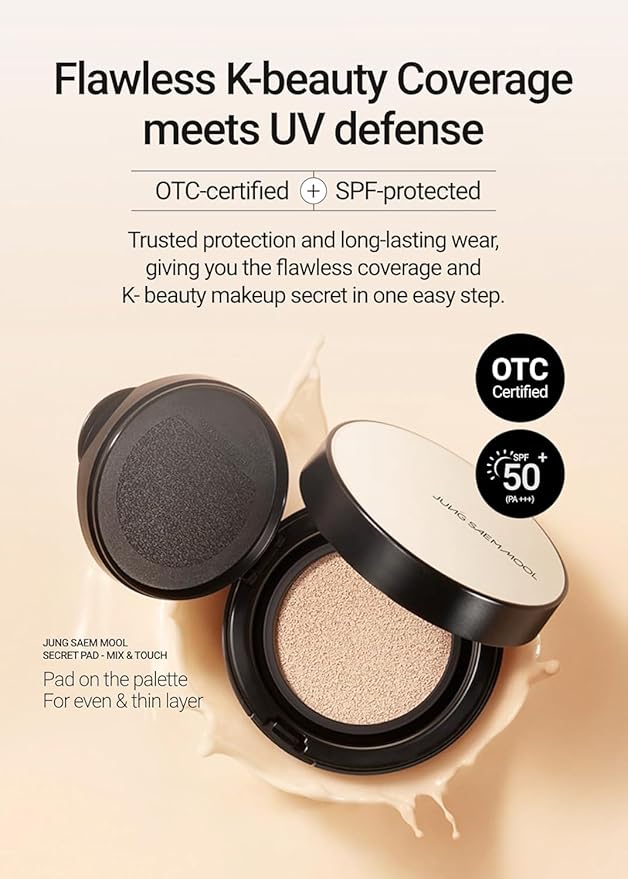 [JUNGSAEMMOOL OFFICIAL] Essential Skin Nuder Cushion (09 Bronze) | Refill Not Included | Natural Finish | SPF50 Broad Spectrum | Makeup Artist Brand | Cream Foundation