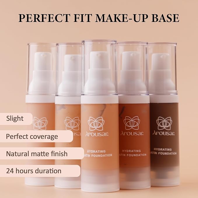 Liquid Foundation Makeup, Improves Uneven Skin Tone, Lightweight and Flawless Coverage for Hours 5# MEDIUM