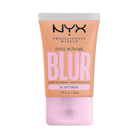 NYX PROFESSIONAL MAKEUP Bare With Me Blur Skin Tint Foundation Make Up with Matcha, Glycerin & Niacinamide - Soft Beige