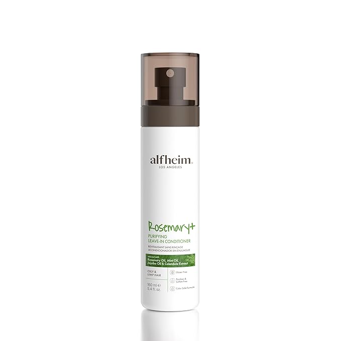 ALFHEIM Rosemary+ Leave-in Conditioner | Lightweight Hydrating & Smoothing Hair Mist | Frizz Control & Heat Protection | Suitable for Oily, Fine, and Dandruff-Prone Hair | 5.4 oz