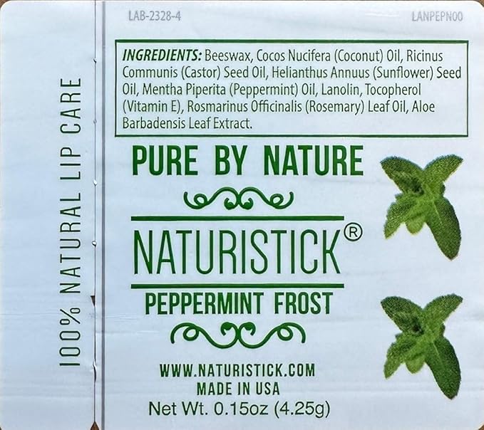 7-Pack Peppermint Lip Balm Gift Set by Naturistick. 100% Natural Ingredients. Best Beeswax Chapstick for Dry, Chapped Lips. Made in USA