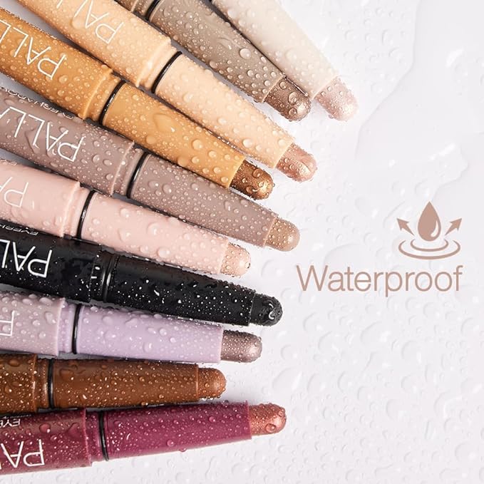 Palladio Waterproof Eyeshadow Stick with Blending Sponge, Long Lasting & Effortless Application, Smudge Free & Crease Proof Formula, Matte & Shimmer Shades, Buildable Eye Shadow (Burgundy Shimmer)
