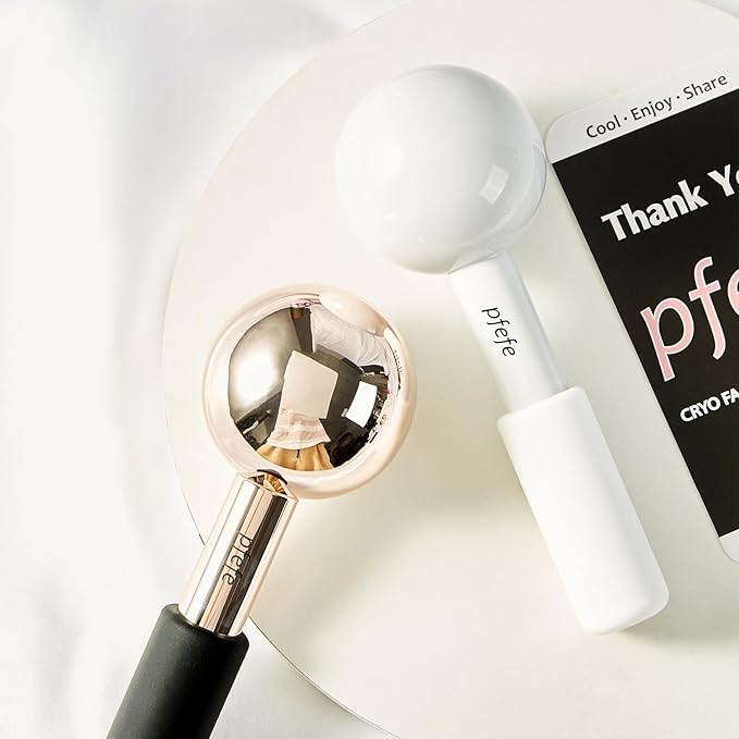 Ice Globes for Face & Eyes, Unbreakable Stainless Steel Cryo Sticks for Beauty Routines, Facials Cold Roller Cooling Globes for Puffiness, Wrinkles, Dark Circles, Headaches