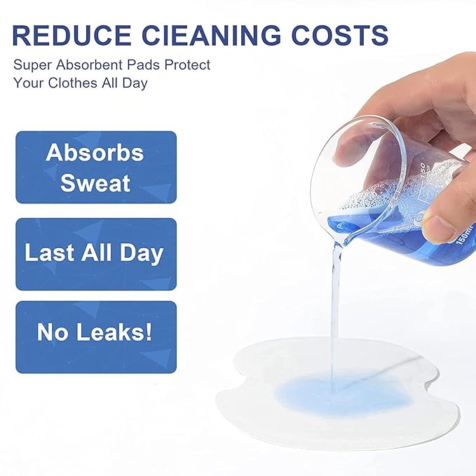 Armpit Sweat Pads, XOTUUY Underarm Sweat Pads for Women and Men [100 Packs], Disposable Sweat Pads for Women Armpits, Comfortable Unflavored, Non Visible