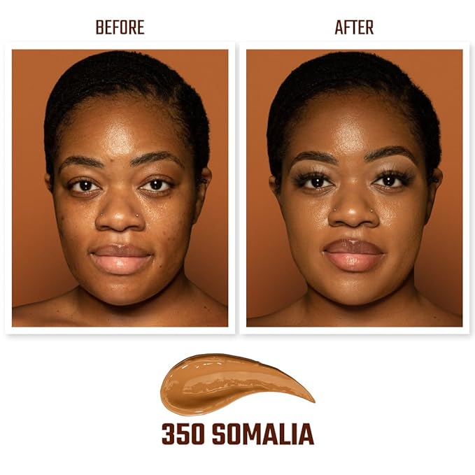 Juvia's Place I Am Magic Velvety Matte Liquid Foundation 350 - Somalia - Dark Tan w/Warm Undertone, Makeup Foundation Full Coverage, Lightweight, Long Wear, Velvety Matte Finish