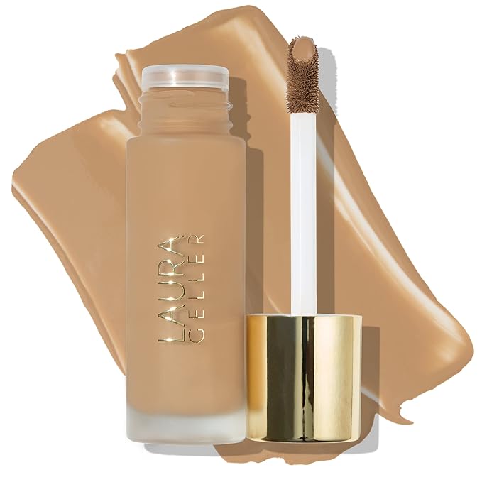 LAURA GELLER NEW YORK Double Take Liquid Foundation | Medium to Full Coverage, Natural Matte Finish, Sand