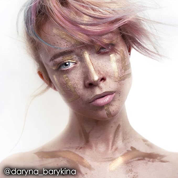 Mehron Makeup Paradise Makeup AQ Refill Size | Stage & Screen, Face & Body Painting, Beauty, Cosplay, Halloween | Water Activated Face Paint, Body Paint, Cosplay Makeup .25 oz (7 ml) (Metallic Gold)