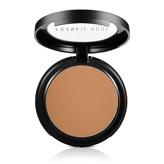 Frankie Rose Cosmetics Powder Foundation – Full Coverage Face Powder For Pores & Imperfections, Evens Out Skin Tone & Shine-Control | 58 Grams (Tan)