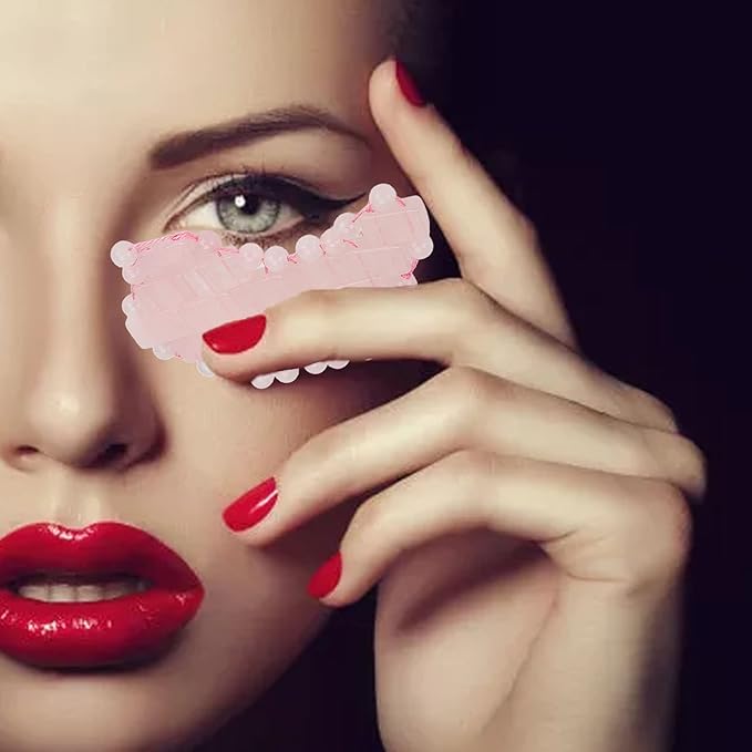 2Pcs Jade Eye Mask, Jadestone Eye Patch, Rose Quartz Anti Aging Eye Pad Sleep Eye Pad to Eliminate Wrinkles, Puffiness & Irritation (Reusable)