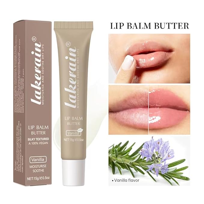 3 Colors Lip Butter Balm Set，Vanilla Vanilla Beige Brown Sugar, Lasting Moisture Non Stick Glow Resurrection Cream Lip Oil Gloss Trio Lip Care Makeup(123# Vanilla + Vanilla Beige+Brown Sugar)