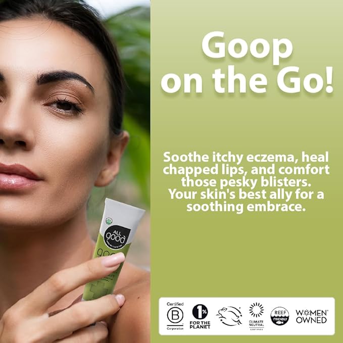 All Good Goop on the Go - Chafing Cream, Dry Skin Salve, Cracking Lip Moisturizer - Soothes, Hydrates & Calms - Travel Size Recovery Balm 1oz (2-pack)