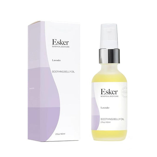 ESKER Natural Soothing Belly Oil | (2.0oz) | Plant-Based Formulated for Pre and Postpartum Skin | Designed to Fade Existing Stretch Marks and Prevent the Formation of New Ones | Cruelty Free