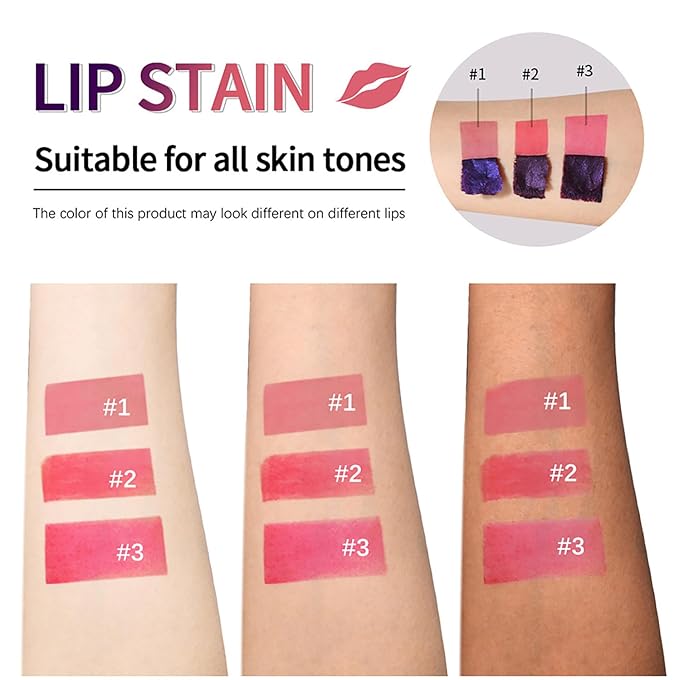 3Pcs Peel Off Lip Liner Lipstick Makeup, Pink Peel Off Lipgloss for Women Magic Lipstick 24 Hours Original Lip Liner Makeup Stain (#D, 1 Count (Pack of 3))