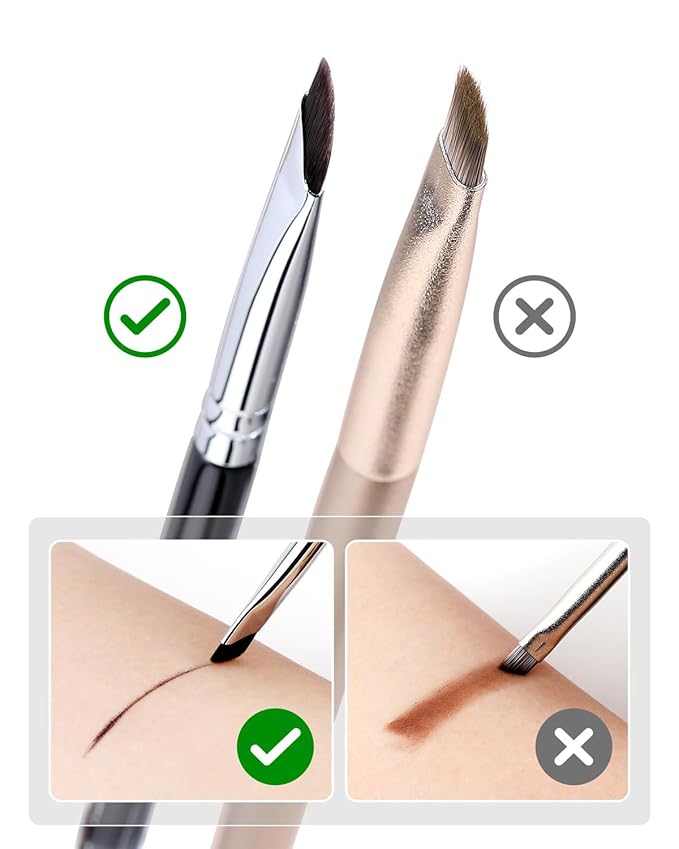 Eyeliner Brush, EIGSHOW Sickle Angled Gel Eyeliner Makeup Brush for Precise Eye Liner, Eyebrow, Eyelid with Ultra Thin Curved Vegan Bristles (E865)