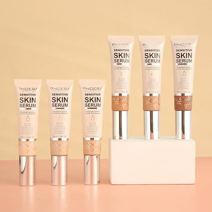 PHOERA Hydrating Serum Foundation,Flawless Full Coverage and Hypoallergenic Makeup Base Foundation. (N05 Tan, norm)
