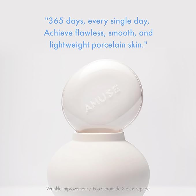 Amuse SEOUL Ceramic Skin Perfector Cushion Foundation Refill | Long-lasting, Lightweight, Semi-matte, Flawless Coverage, Hypoallergenic, Korean Beauty, Vegan(15g / 0.52 oz.) ([Refill] 02 HEALTHY)