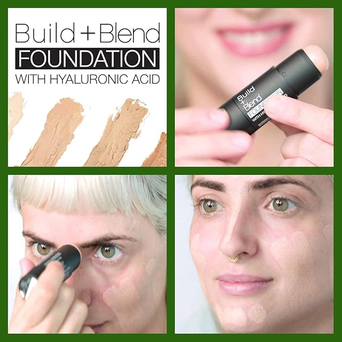 Palladio BUILD & BLEND Foundation Stick, Medium Coverage Buildable Contour Stick for Face, Ultra Blendable Creamy Formula for a Natural Shine Free Finish, Professional Makeup for Perfect Look, 0.25 Ounce (Natural Beige)