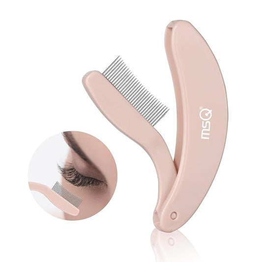 Eyelash Comb MSQ Eyelash Separator Tool Eyelash Comb Separator Folding Eyelash Brush Separator Lash Comb for Eyelash Makeup Brush (khaki)