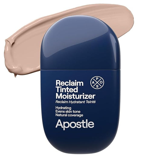 APOSTLE Reclaim Tinted Moisturizer for Men (11 Mobay) - Niacinamide, Vitamin E, Squalane, Hyaluronic Acid, Tinted Face Moisturizer For Men. Hydrates, Evens Skin Tone, Reduces Fine Lines, 1 Fl. Oz.