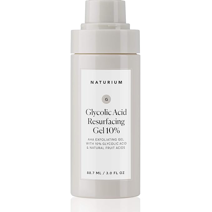 Naturium Glycolic Acid Resurfacing Gel 10%, AHA Exfoliating Gel with Natural Fruit Acids, 3.0 oz