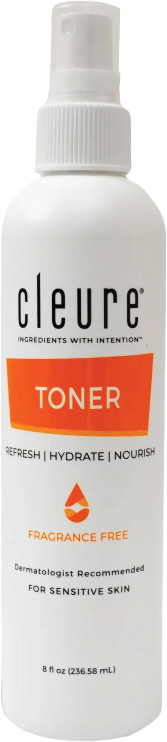 Cleure Alcohol Free Toner for Sensitive Skin - Balancing pH Toner for Face - Paraben, Salicylate, & Fragrance Free (8 oz, Pack of 1)