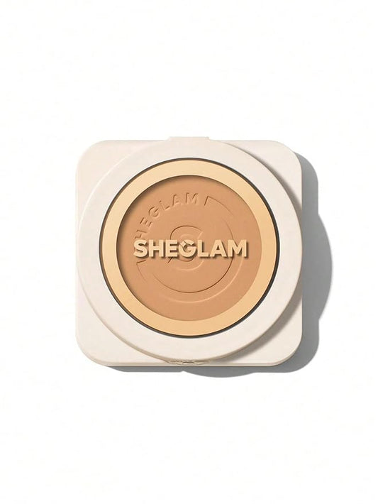 SHEGLAM SKin-Focus Full Coverage Powder Foundation Oil-Control Lightweight Face Pressed Powder Makeup-Acorn