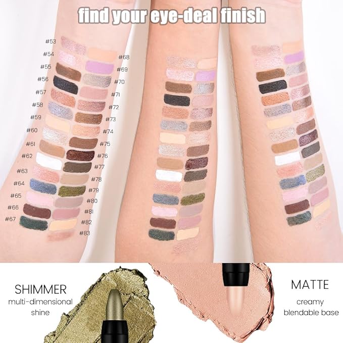 Kaely 8Pcs Cream Eye Shadow Sticks Set, Matte Shimmer Eyeliner Pencil Eyeshadow Palette Makeup, Eye Highlighter Brightener Stick for Older Women Waterproof Pigmented, sombras para ojos, New-11