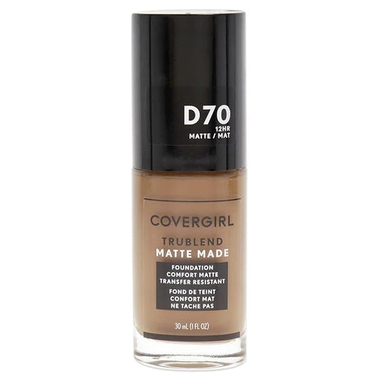 COVERGIRL Trublend Matte Made Liquid Foundation, D70 Cappuccino, 1.01 Fl Oz, 2 Count