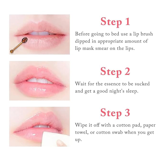 3 Pcs Bee Lip Balm Honey Pot,Honey Strawberry Lime Lip Mask,Lip Balm Moisturizing Lip Sleep Mask with Stick Hydrating & Prevention Dry and Cracked (Honey Strawberry Lime)