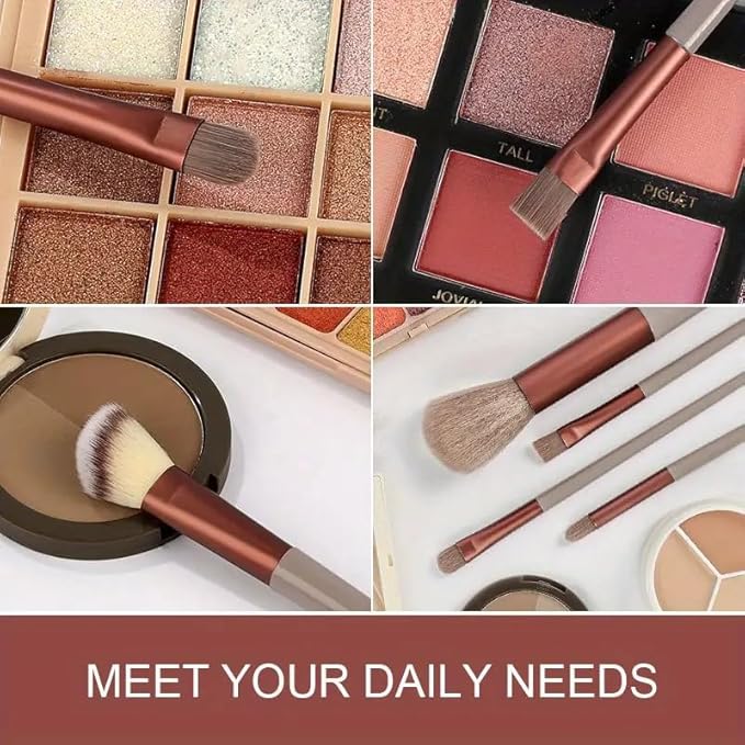 Foundation Makeup Brush Set Kit | 13 Pcs Premium Synthetic Kabuki Eye Shadows Make Up Brushes + 1 Sponge + 1 Brush Bag for Travel and Home Use (PINK)