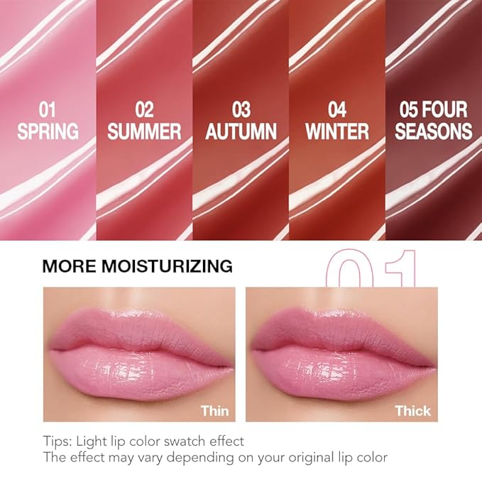 2Pcs Tinted Lip Balm Moisturizing Lipstick – Soft Pale Pink & Cool Plum Red Sheer Hydrating Lip Color for Dry Lips – Nourishing Lip Balm for All Women with a Subtle Natural Scent (S01 & S04)