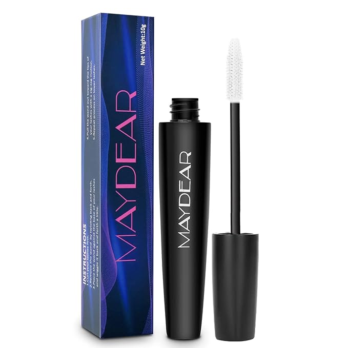 Maydear White Mascara – Volumizing, Curling & Lengthening Mascara for Intense Definition & Long-Lasting Smudge-Proof Wear – Perfect for Party & Stage Makeup