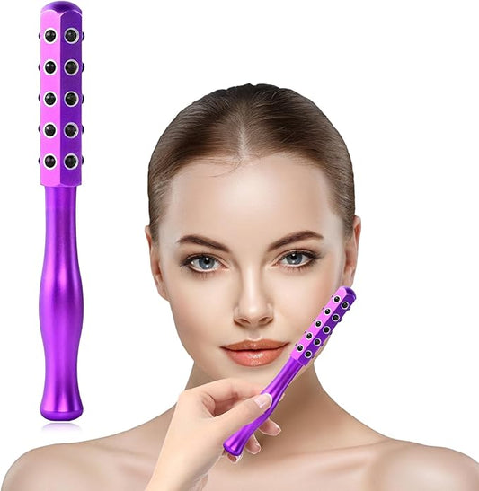 2025 Beauty Roller – Germanium Stone Face Sculpting Tool, Uplift Facial Massaging Beauty Tool, Firming Massage Wand for Skin Tightening, Portable Cooling & Sculpting (Purple)