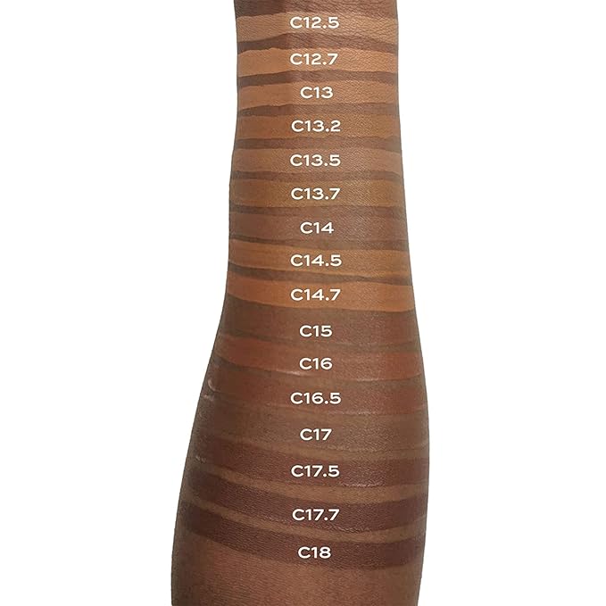 Makeup Revolution Conceal and Define Foundation, Full Coverage & Matte Finish, F17.5 for Dark Skin Tones, Vegan & Cruelty-Free, 0.7 Fl Oz