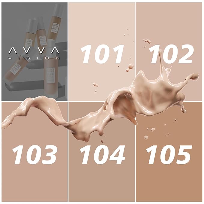 Liquid Foundation Makeup Natural True Skin Tone Full Coverage Concealer Flawless Complexion Blendable Longwear, 105, 1 fl. oz.