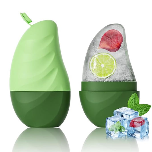 Silicone Facial Ice Cube Roller Massager, Facial Beauty Care Tool, Reusable Face Ice Mold - Brighten Skin, Reduce Puffiness for Face & Eyes (Green)