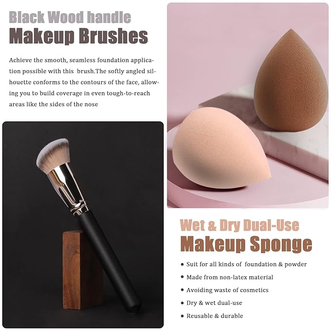 All in One Makeup Kit for Women Full Kit, Includes 12 Colors Naked Eyeshadow,Liquid Foundation, Lipstick Set, Mascara, Makeup Brush, Makeup Sponge, Eyebrow Powder, Eyebrow Soap, Eyeliner Stamp(#104)