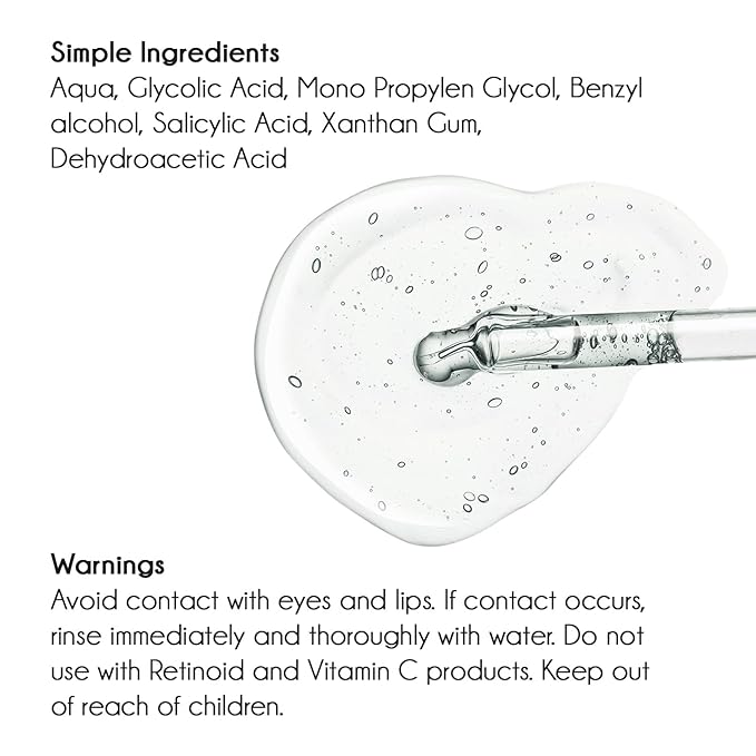 Pure Vitamin C Facial Serum with Salicylic Acid and Glycolic Acid, Anti-Wrinkle, Anti-Acne and Anti-Blackhead, Dark Spot Correcting, 7,5% AHA, Sebum Balance, ¾ oz