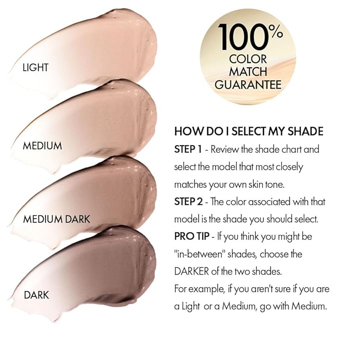 Jerome Alexander My Color Self Adjusting Full Coverage Foundation Makeup with Kabuki Brush (Medium)