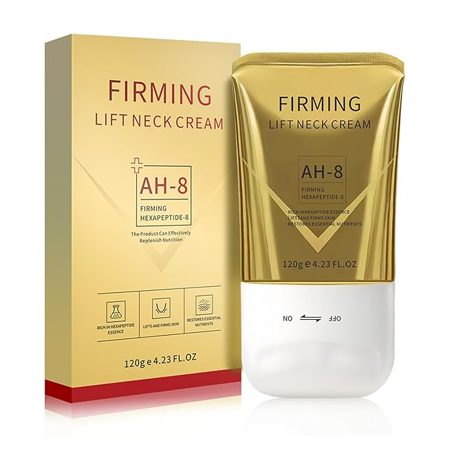 AH-8 Firming Neck Cream with Roller, Tightening & Lifting Cream for Sagging Skin, Contains Hexapeptide, Moisturizing for Face & Body Skin Tightening Cream